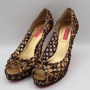 Betsy Johnson Jalia Leopard Print Heels Vero Cuoio Size 9M